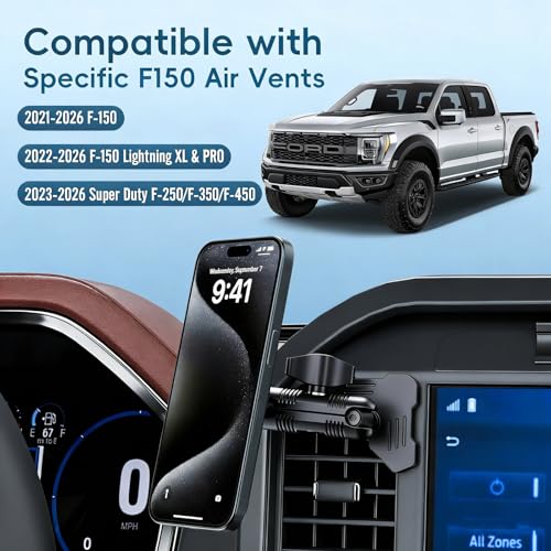 Car Vent Metal Magnetic Phone Mount Compatible with 2021-2026 Ford F-150 - size: Magnetic