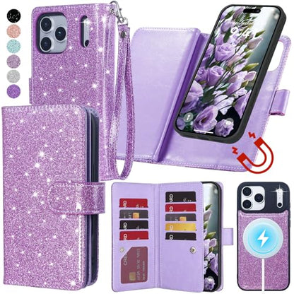 Varikke Wallet Case for iPhone 17 Pro Compatible with Magsafe, Light Purple - color: (Compatible with MagSafe) Light Purple, size: iPhone 17 Pro 6.3"