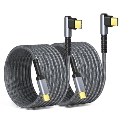 OKRAY USB C Cable 10ft, 60W Fast Charging USBC to USBC 90 Degree Angle Cord - color: Grey
