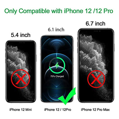 Battery Case for iPhone 12/12 Pro, Upgraded 10000mAh Battery Pack Rechargeable Charger Case with Wireless Charging Compatible for iPhone 12/12 Pro (6.1 inch) External Battery Charging Cover(Black) - size: iPhone 12/12 Pro