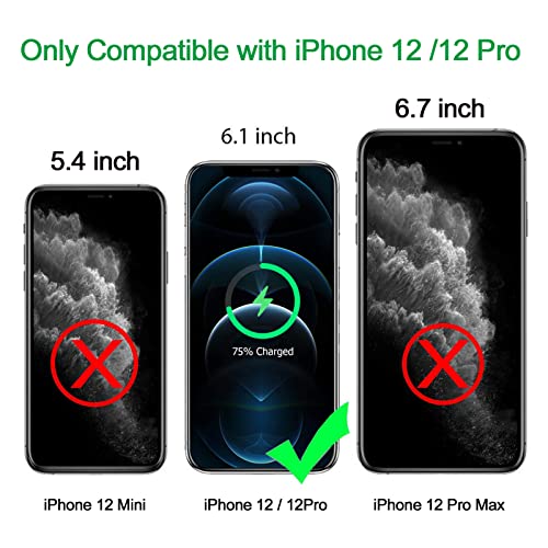 Battery Case for iPhone 12/12 Pro, Upgraded 10000mAh Battery Pack Rechargeable Charger Case with Wireless Charging Compatible for iPhone 12/12 Pro (6.1 inch) External Battery Charging Cover(Black) - size: iPhone 12/12 Pro