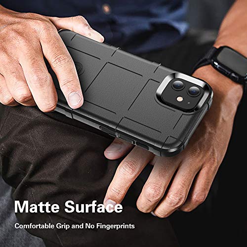 Rugged Shield TPU Thick Solid Armor Tactical Protective Case Compatible with iPhone 12 Mini (5.4 inches) - Dark Black - color: Dark Black, size: iPhone 12 mini