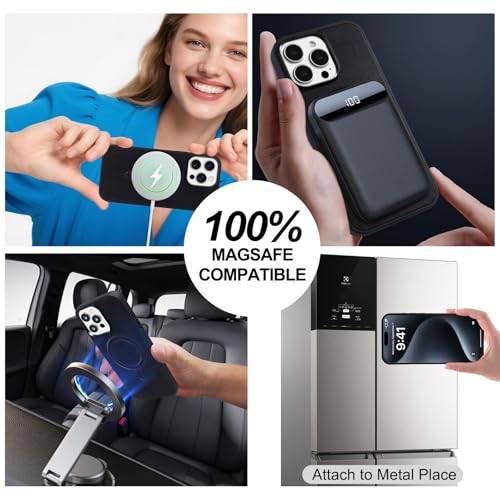 Harryshell Compatible with iPhone 17 Case Wallet Multi Zipper Detachable Removable Cover Purse with RFID Blocking Card Slots Holder Mirror Crossbody Strap (Compatible with Magsafe - Black) - color: Compatible with Magsafe - Black, size: iPhone 17