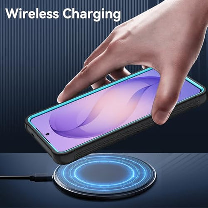 for Samsung Galaxy S26 Ultra Case with HD Screen Protector, 3-Layer Shockproof Military Grade Full Body Protection, Heavy Duty Hybrid Protective Phone Cover (Black/Glacier Blue) - color: Black/Glacier Blue