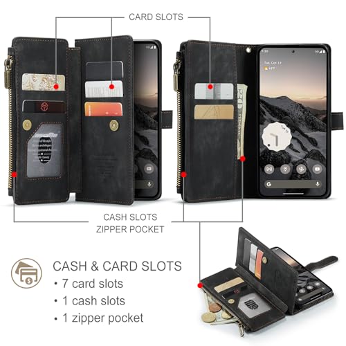 Google Pixel 10/Pixel 10 Pro 5G Wallet Case with Card Holder,Black - color: Black, size: Pixel 10/10 Pro 6.3 Inch
