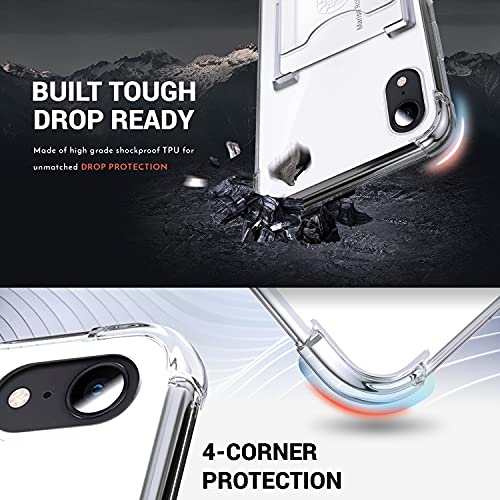 Shields Up for iPhone XR Case with Card Holder Stand, Wallet Case, Clear - color: Clear, size: iPhone XR