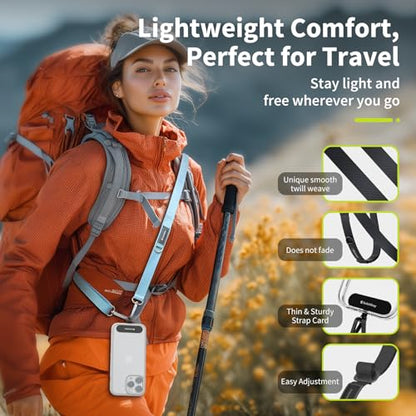 SWITCHEASY 20mm Adjustable Crossbody Phone Strap Compatible with Most Phones, Anti-Theft & Ant-Drop, Hands Free for Phone Lanyard Crossbody with Strap Card Phone Tether Tab - EasyStrap (Aquamarine) - color: Aquamarine, size: 20mm