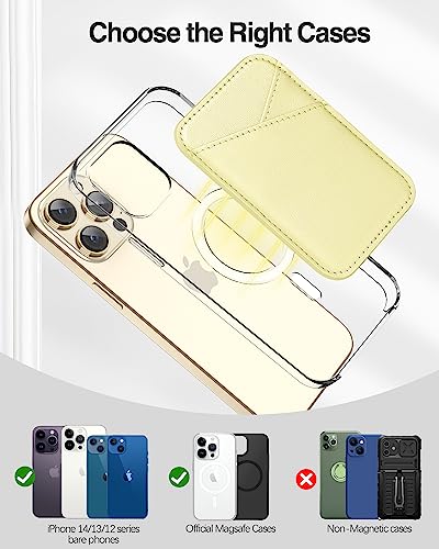 Miroddi for MagSafe Wallet, Ultra-Thin Magnetic Wallet with 2 Card Slots | RFID Blocking, No More Falling, Strongest Magnetic Card Holder for iPhone 17/16/15/14/13/12 Series & Pixel 10, Lemon Yellow - color: Yellow
