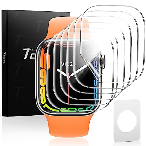 TOCOL 6 Pack Apple Watch 45mm Series 9/8/7 Screen Protector, iWatch 45mm(2023) [HD Clear] [Scratch Resistant] [Bubble Free] [Easy Installation] Ultra-thin TPU Flexible Soft Film,45mm - size: 45mm