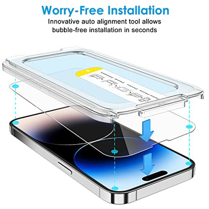 JETech One Touch Screen Protector for iPhone 14 Pro, 2-Pack - size: iPhone 14 Pro