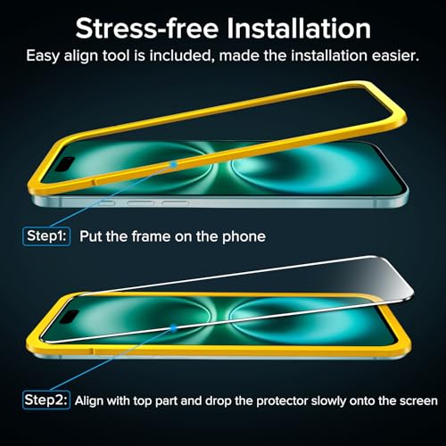 ivoler Screen Protector for iPhone 16 Plus 6.7" Tempered Glass 2-Pack - size: iPhone 16 Plus 6.7"
