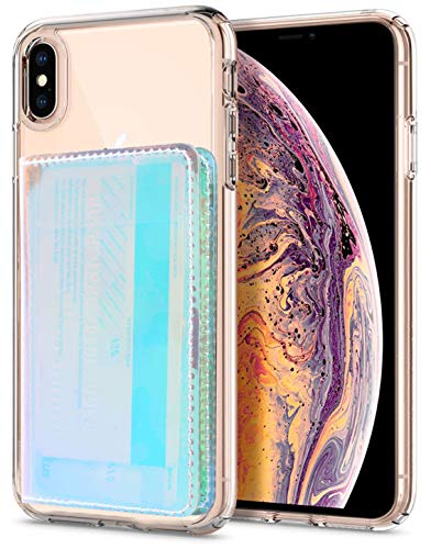 CheapSunday ID Card Holder for Back of Phone Leather Phone Wallet Stick On with Stand Flip Waterproof Leather Adhesive Wallet for Most Cellphones (Transparent) - color: Transparent