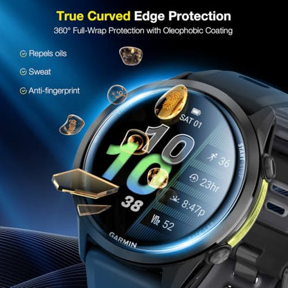 LK 6 Pack for Garmin Forerunner 970 46mm Screen Protector, TPU Film - size: Garmin forerunner 970