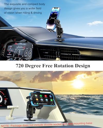 BRCOVAN 1'' Ball Phone Mount Holder with Vibration Dampener, 1s Locking