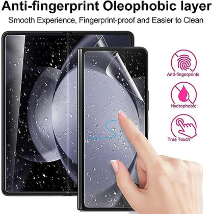 3 Pack for Samsung Galaxy Z Fold 5 Screen Protector [Not Glass], Anti-Scratch, Compatible Fingerprint, Full Adhesive Flexible Film for Samsung Galaxy Z Fold 5 - size: for Samsung Galaxy Z Fold 5