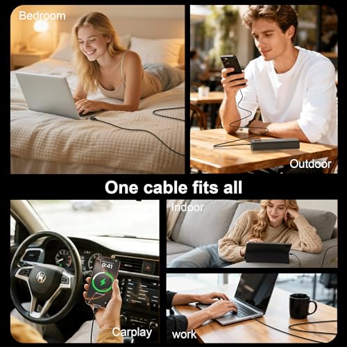 USB C to USB C Cable, 100W Fast Charging Cable, 2-Pack, 10ft, Black - size: 2P-10FT