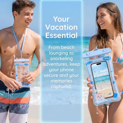 1 Pack Waterproof Phone Pouch with Lanyard Underwater Dry Bag case Universal high Transparency Touch Screen Protective case Suitable for Beach and Travel-Happy Cat - color: Happy-Cat, size: 1Pack