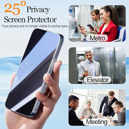 2 Pack Privacy Screen Protector for iPhone 16 Plus Mirrored - color: Silver iPhone 16 plus