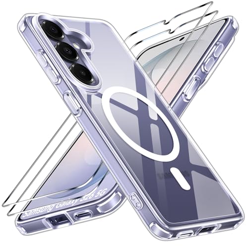 ivoler 3-in-1 Magnetic Case for Samsung Galaxy S26 5G 6.3'' with 2 Pack Screen Protector, [MagSafe Compatible] [Military Grade Drop Protection] Slim Transparent Shockproof Phone Cover- Clear - color: Clear, size: Samsung Galaxy S26 5G 6.3''