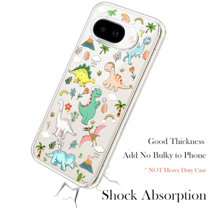 Unov for Pixel 10a Case, Clear with Design, Slim Fit Good Grip, Embossed Phone Case, Shockproof Protective Cover, Raised Camera Protection, Soft TPU, Dinosaur Land - color: Dinosaur Land