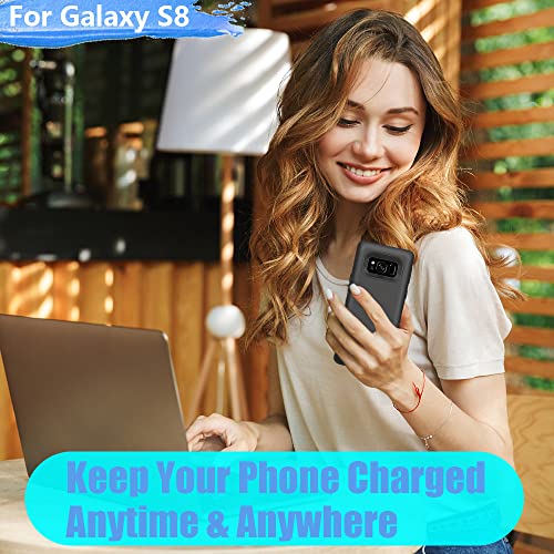 Battery Case for Samsung Galaxy S8, 5000mAh Rechargeable Extended Battery Charging Case with Kickstand Black