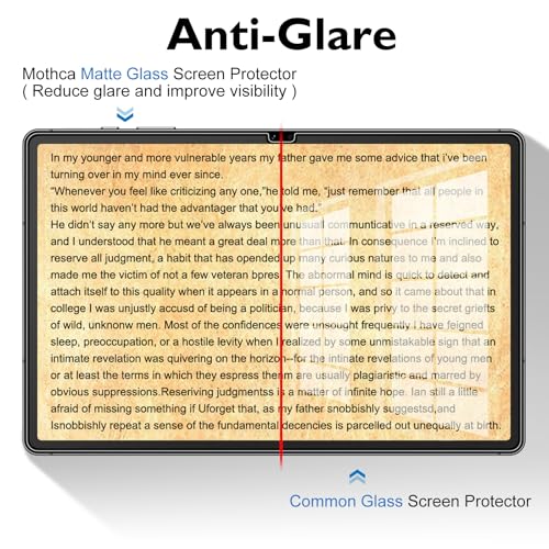 Mothca Matte Glass Screen Protector for Galaxy Tab S10 Plus/S9 Plus/S9 FE Plus 12.4-inch with Easy Installation Frame, Anti-Glare & Anti-Fingerprint Tempered Glass for Tab S10+/S9FE+/S 9+, Smooth as Silk - size: S10+/S9+/S9FE+ 12.4"