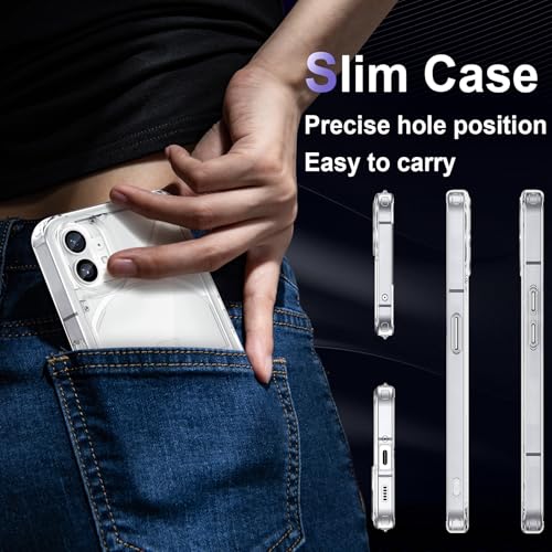 Case for Nothing Phone 1, Military Grade Drop Protection Clear Phone Case, Yellowing Resistant, Anti-Scratch Hard PC Back, Shockproof Hard Ultra-Thin Protective Cover, Transparent - size: Nothing Phone 1