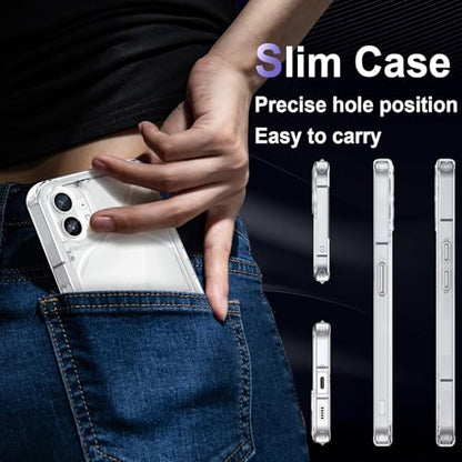 Case for Nothing Phone 1, Military Grade Drop Protection Clear Phone Case, Yellowing Resistant, Anti-Scratch Hard PC Back, Shockproof Hard Ultra-Thin Protective Cover, Transparent - size: Nothing Phone 1