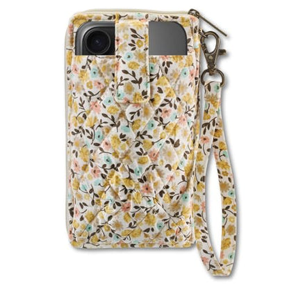 Bella Taylor Cell Phone Wristlet, Quilted Phone Wallet for Women | Lightweight, RFID blocking, phone pocket, built-in wallet, card organizer, coin pocket, secure zipper, quality construction - color: Prairie Meadow