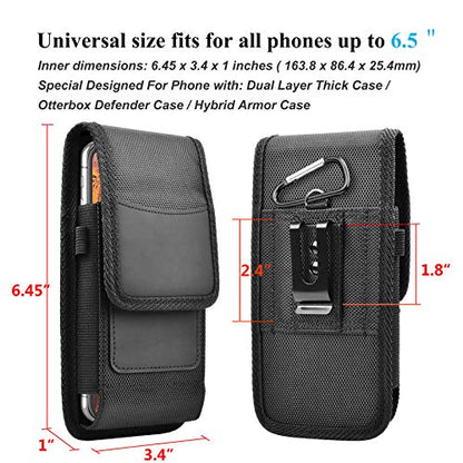 Njjex Cell Phone Holster Belt Clip for Samsung S25 Ultra iPhone 17 Pro Max | Nylon, Belt Clip for Galaxy S26 S25 Ultra S24 S23 A17 A16 A15 iPhone 17 Pro Max 16 15 16E Air card holder, pouch, for men