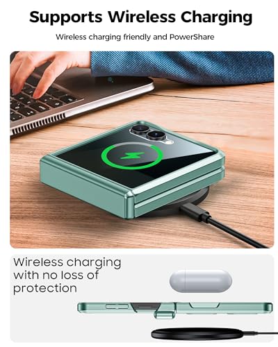 GooseBox for Samsung Galaxy Z Flip 7 Case,Built-in Privacy Screen Protector&Hinge Protection Shockproof All-Inclusive Smartphone Cover for Samsung Galaxy Z Flip 7(Mint Green) - color: Flip7-Mint Green FKP
