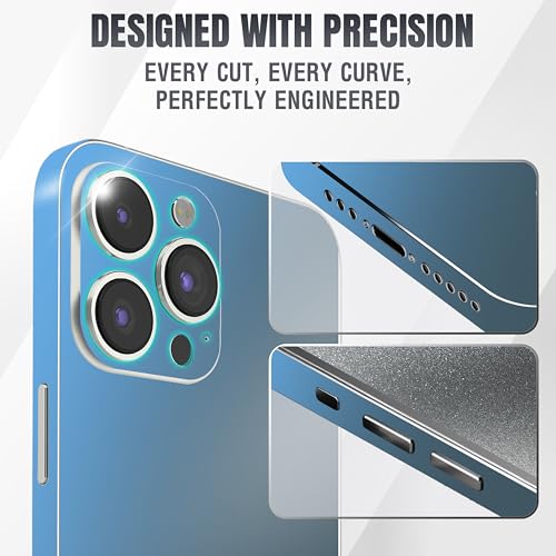 2Pcs Skin Wrap Compatible for iPhone 15 Pro – Slim Decal Vinyl Protective Film for Sides & Back – Sleek Fit, Premium Look – Compatible with All iPhone 15 Pro Cases - Metallic Midnight Blue - color: Metallic Midnight Blue