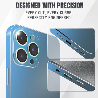 2Pcs Skin Wrap Compatible for iPhone 15 Pro – Slim Decal Vinyl Protective Film for Sides & Back – Sleek Fit, Premium Look – Compatible with All iPhone 15 Pro Cases - Metallic Midnight Blue - color: Metallic Midnight Blue