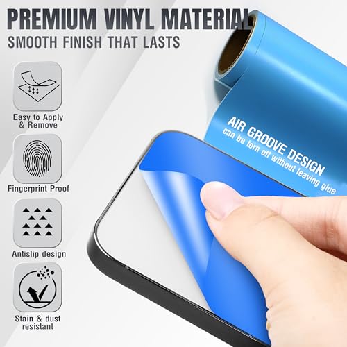 2Pcs Skin Wrap Compatible for iPhone 15 Pro – Slim Decal Vinyl Protective Film for Sides & Back – Sleek Fit, Premium Look – Compatible with All iPhone 15 Pro Cases - Royal Blue - color: Royal Blue