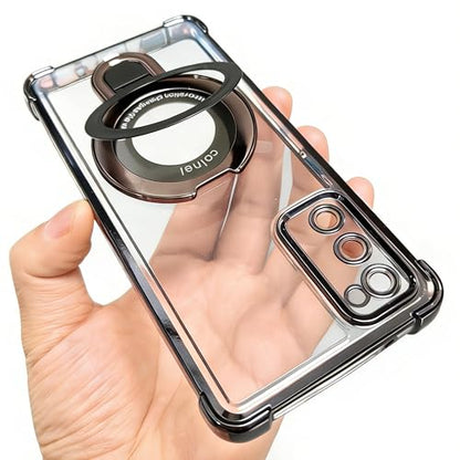 Case Compatible with Samsung Galaxy S20 FE Case Rugged softcase Protective with Ring Stand Clear Phone case for Samsung S20 FE,Black - color: Black, size: Samsung Galaxy S20 FE