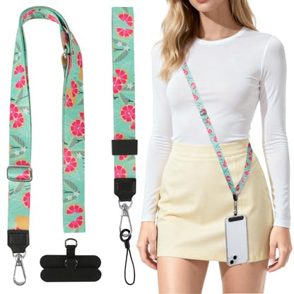 Phone Lanyard Crossbody & Neck, Adjustable Cell Phone Wrist Strap - color: Lemon