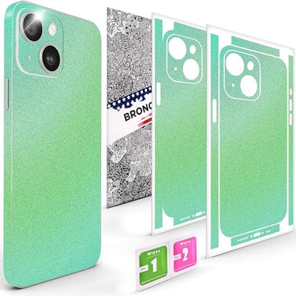 2Pcs Skin Wrap Compatible for iPhone 14 – Slim Decal Vinyl Protective Film for Sides & Back – Sleek Fit, Premium Look – Compatible with All iPhone 14 Cases - Glossy Warm Mint - color: Glossy Warm Mint