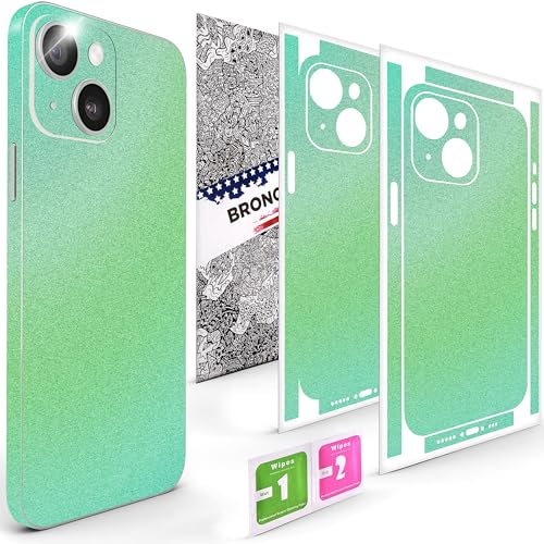 2Pcs Skin Wrap Compatible for iPhone 14 – Slim Decal Vinyl Protective Film for Sides & Back – Sleek Fit, Premium Look – Compatible with All iPhone 14 Cases - Glossy Warm Mint - color: Glossy Warm Mint