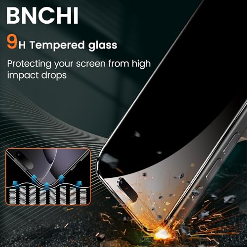 2 Pack 4 Way 360° Privacy Screen Protector for iPhone 16 Pro 6.3-Inches, Horizontal and Vertical All Around Anti-Spy 9H Tempered Glass Film, Scratch Resistant, Zero Bubbles, Face ID Sensitive