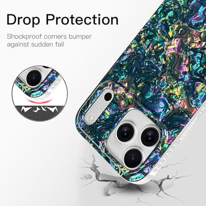 AIGOMARA Magnetic for iPhone 17 Pro Case, Abalone Opalescent Shell - color: Abalone-Round, size: iPhone 17 Pro