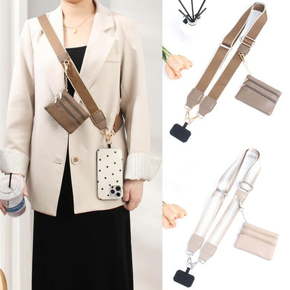 Clip and Go Strap for Phone with Wallet Crossbody - color: Light-blue