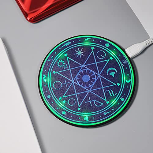 10W Fast Wireless Phone Charger with Magic Circle Design | Quick Charging Pad for Qi-Enabled Smartphones & Accessories - color: A