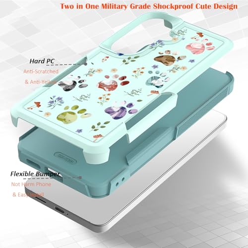 for Samsung Galaxy S26 5G Case: Cute Flowers Floral Design for Girls Women Slim Soft TPU Bumper Shockproof Silicone Cell Phone Cover (Dog Paw) - color: Dog Paw