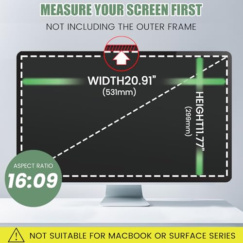 [5 Pack] 24 Inch Computer Privacy Screen Filter for Monitor 16:9