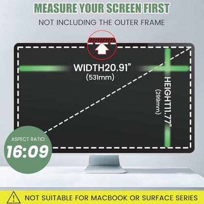 [5 Pack] 24 Inch Computer Privacy Screen Filter for Monitor 16:9