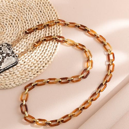 Phone Crossbody Chain Cell Phone Lanyard,Acrylic Shouder Strap Universal Cellphone Chain Strap with Tether Patches Compatible with Most Phones Bag Purse - color: K