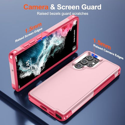 zapica Designed for Samsung Galaxy S22 Ultra Case, Light Pink | Military Grade Drop Protection, Dual Layer Structure Design, Heavy Duty Shockproof Non-Slip Phone Cover - color: Light Pink, size: Samsung Galaxy S22 Ultra 6.8''