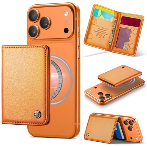 Defencase for Magsafe Wallet Magnetic Card Holder RFID Blocking, Orange - color: Fashion Orange