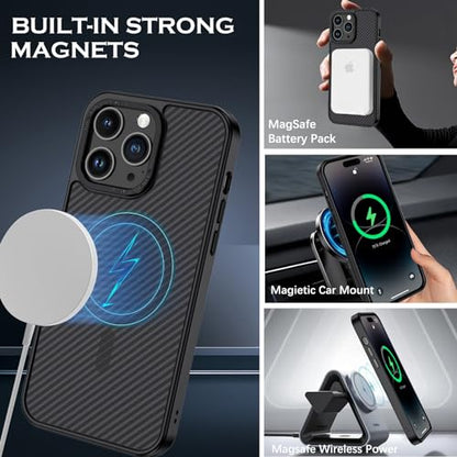 YINLAI Case for iPhone 14 Pro Max 6.7-Inch, Carbon Fiber Texture, Black