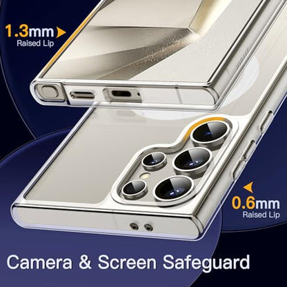 JETech Magnetic Case for Galaxy S24 Ultra, Compatible with MagSafe, Clear | Shockproof Protective Phone Cover, Scratch Resistant Clear Back - color: Clear, size: Galaxy S24 Ultra